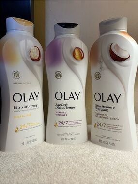Olay Body Wash 3-Pack Shea Butter/Vitamin E/Coconut Oil Moisture Barrier 22oz
